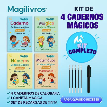 Cuaderno mágico de escritura para Niños 4und PORTUGUES