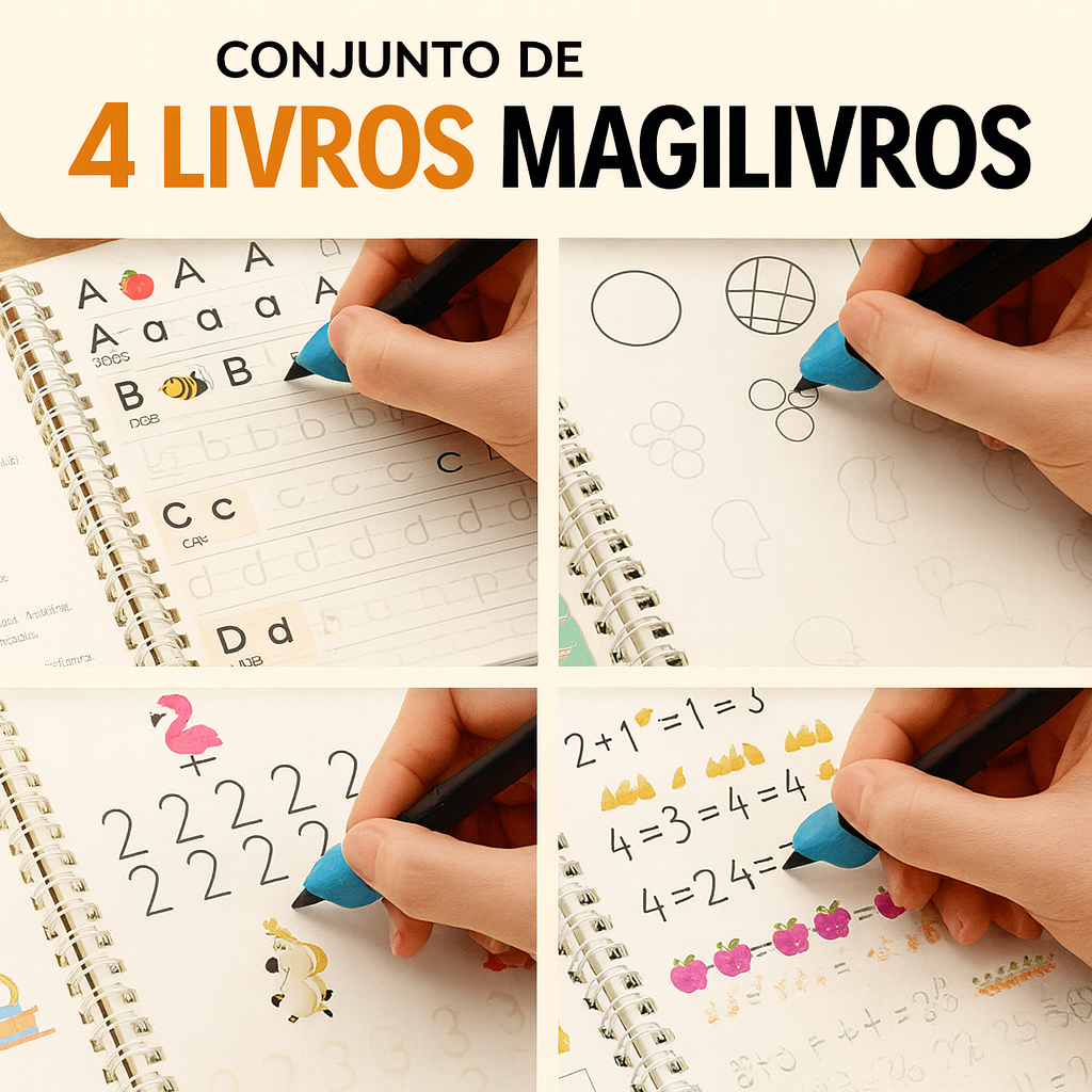 Cuaderno mágico de escritura para Niños 4und PORTUGUES